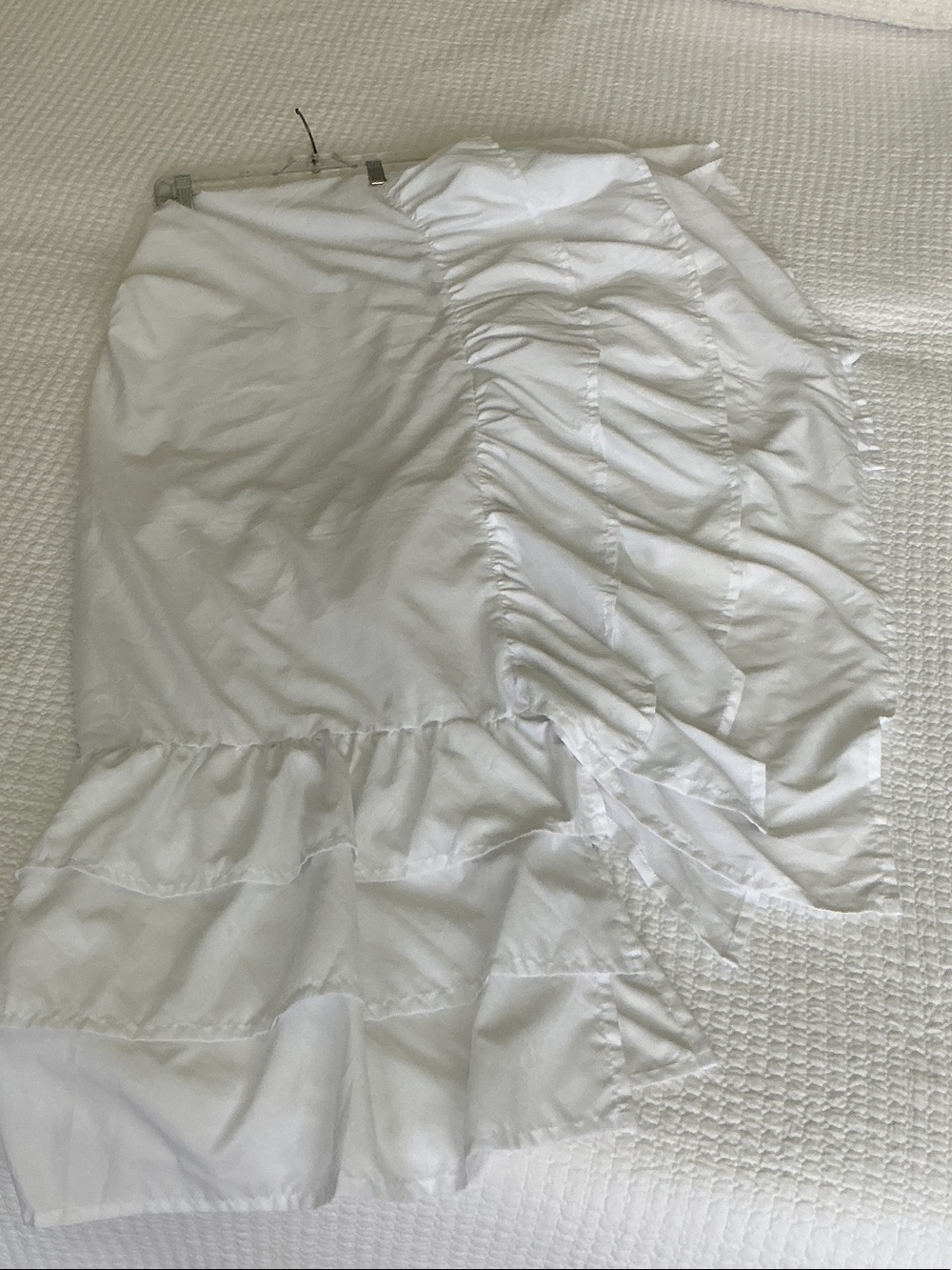 White triple ruffle crib dust ruffle
